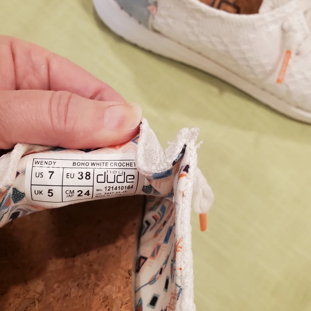 Hey Dude Women's White Loafers with Patterned Lining - Picture 6 of 7